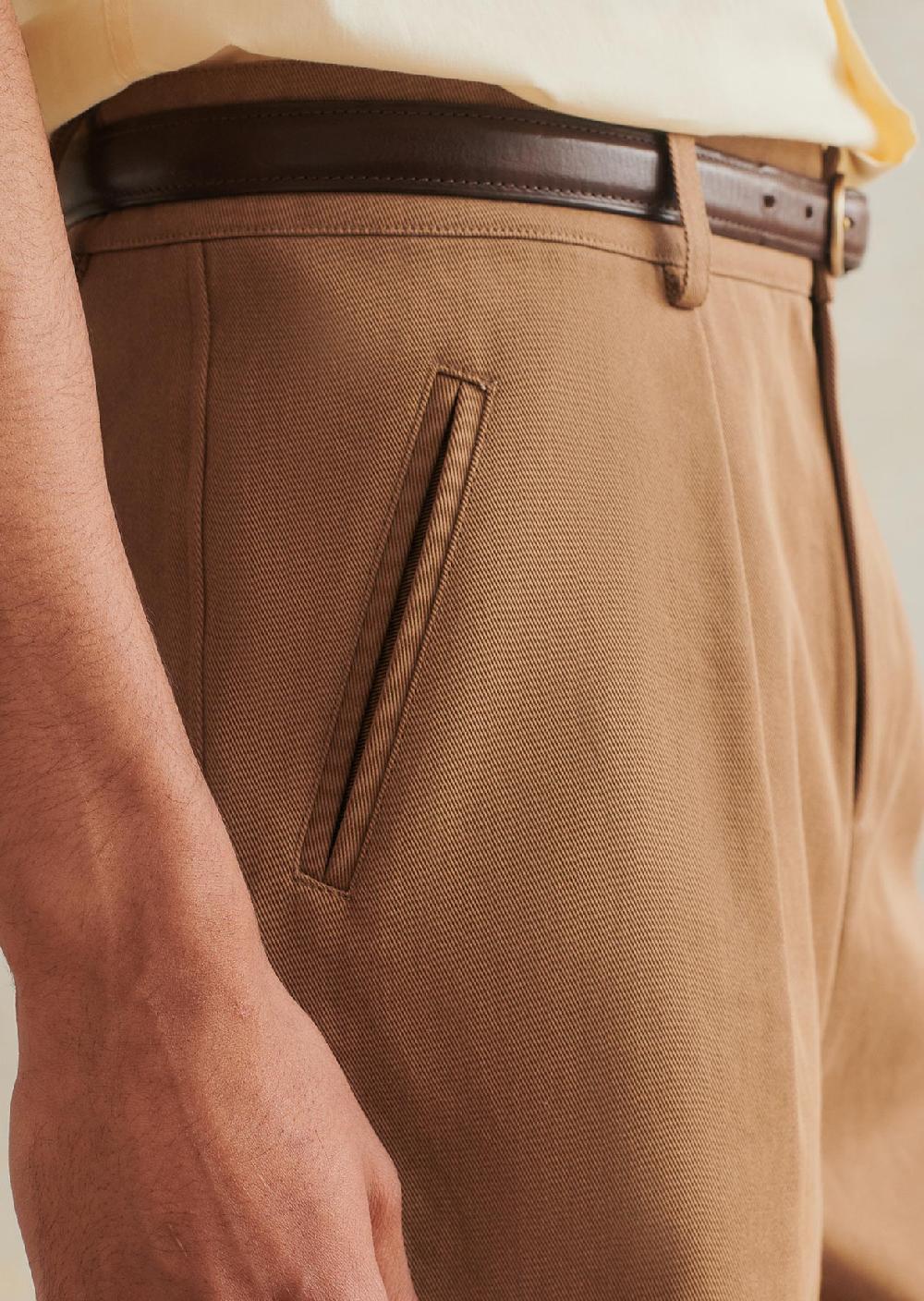 De Bonne Facture Short De Naturaliste Sergé De Coton Italien Teinture Végétale