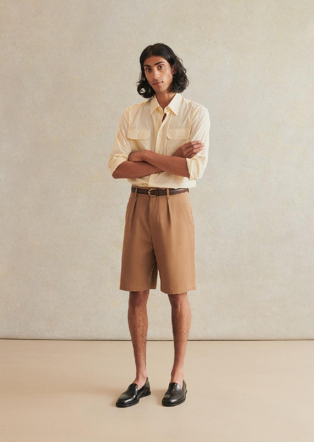 de bonne facture Short De Naturaliste Sergé De Coton Italien Teinture Végétale