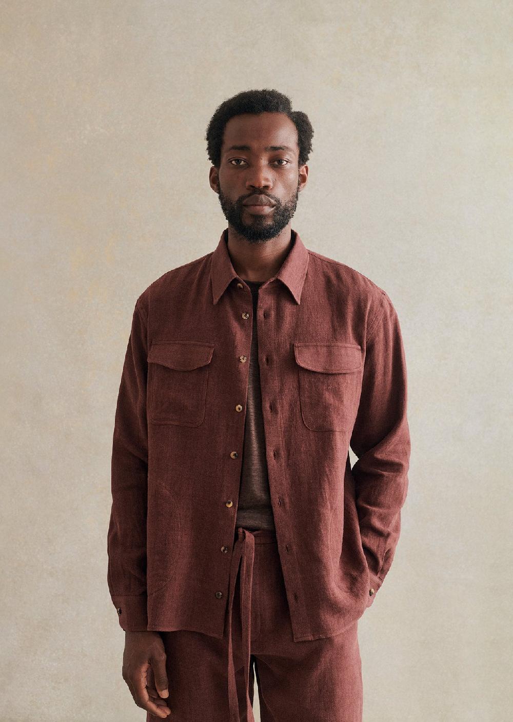 de bonne facture Surchemise Deux Poches Laine & Lin Belge de bonne facture Surchemise Deux Poches Laine & Lin Belge