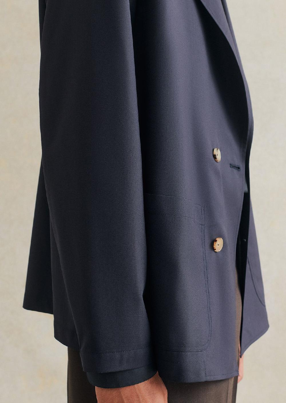 De Bonne Facture Veste Croisée Laine Froide Super 130'S