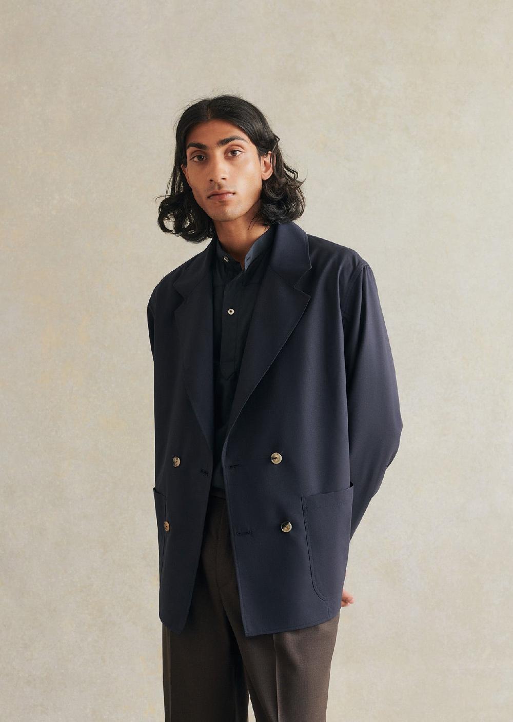 de bonne facture Veste Croisée Laine Froide Super 130'S de bonne facture Veste Croisée Laine Froide Super 130'S