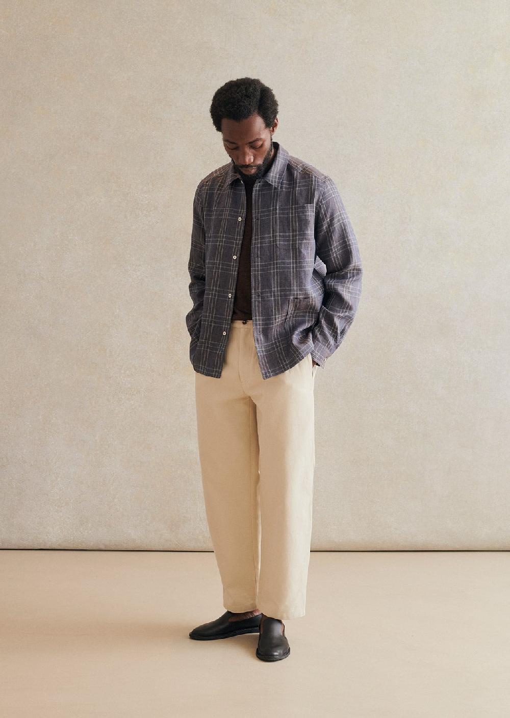 De Bonne Facture Veste De Peintre Madras De Lin Italien
