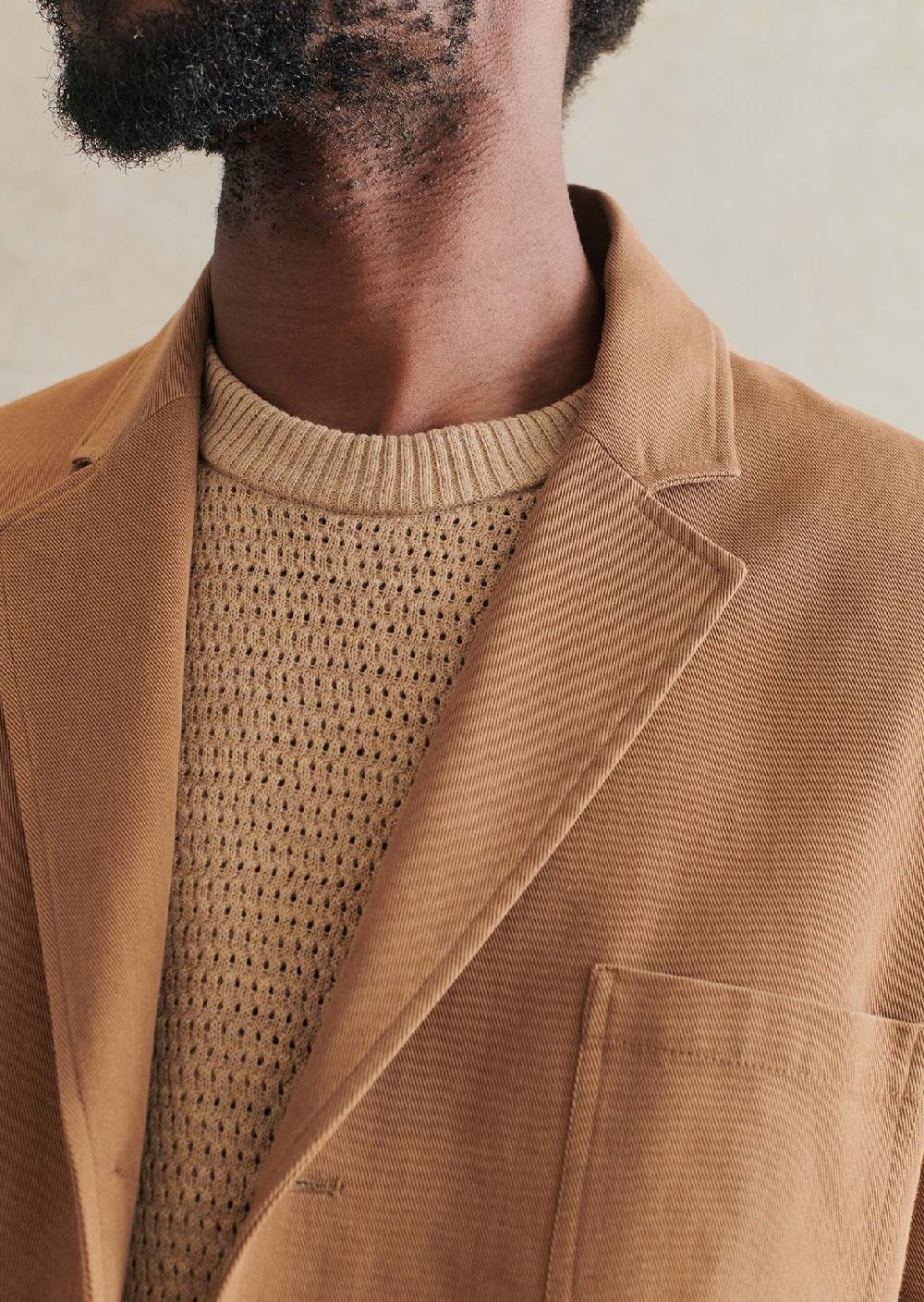De Bonne Facture Veste Trois Boutons Sergé De Coton Italien Teinture Végétale