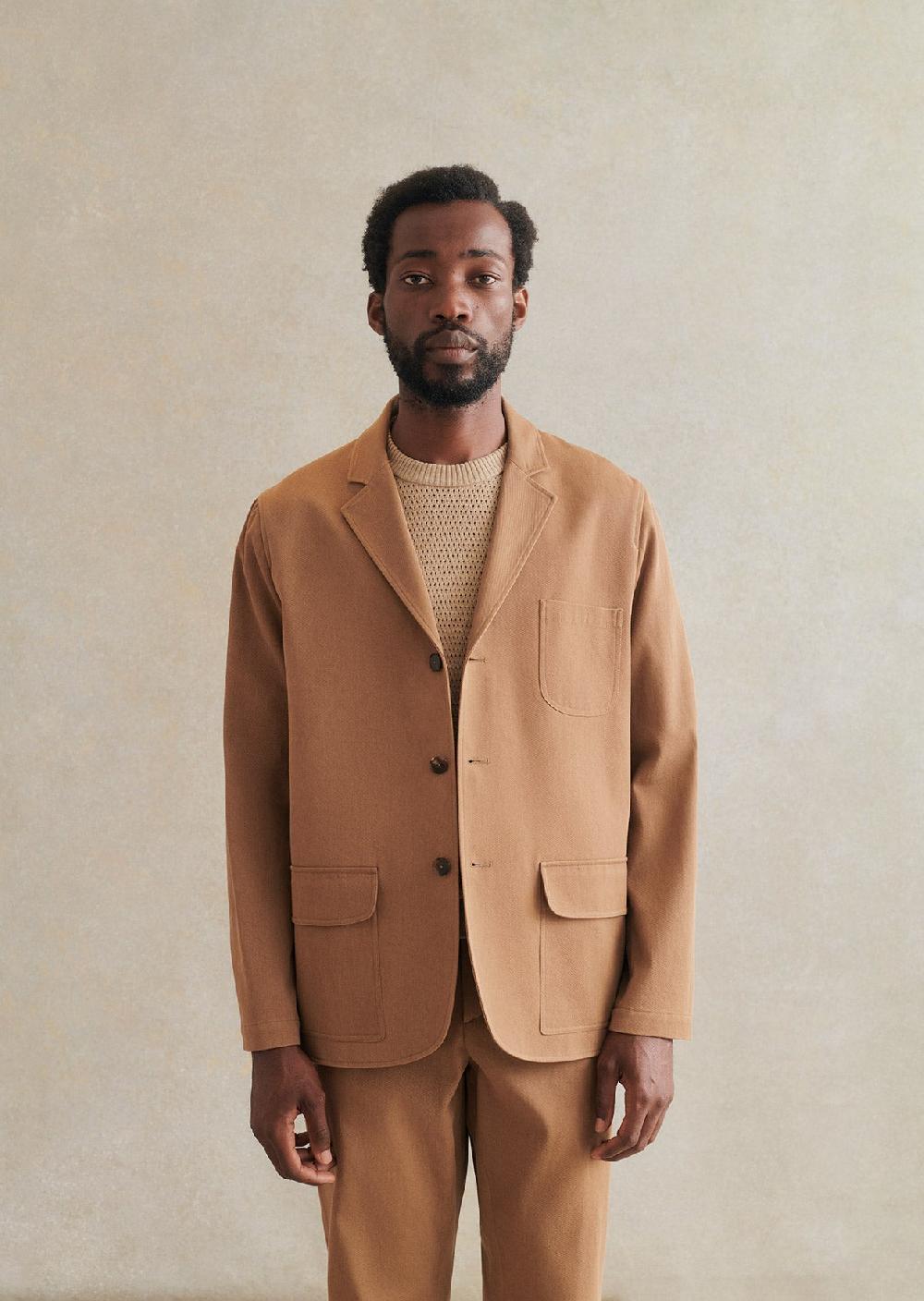 de bonne facture Veste Trois Boutons Sergé De Coton Italien Teinture Végétale