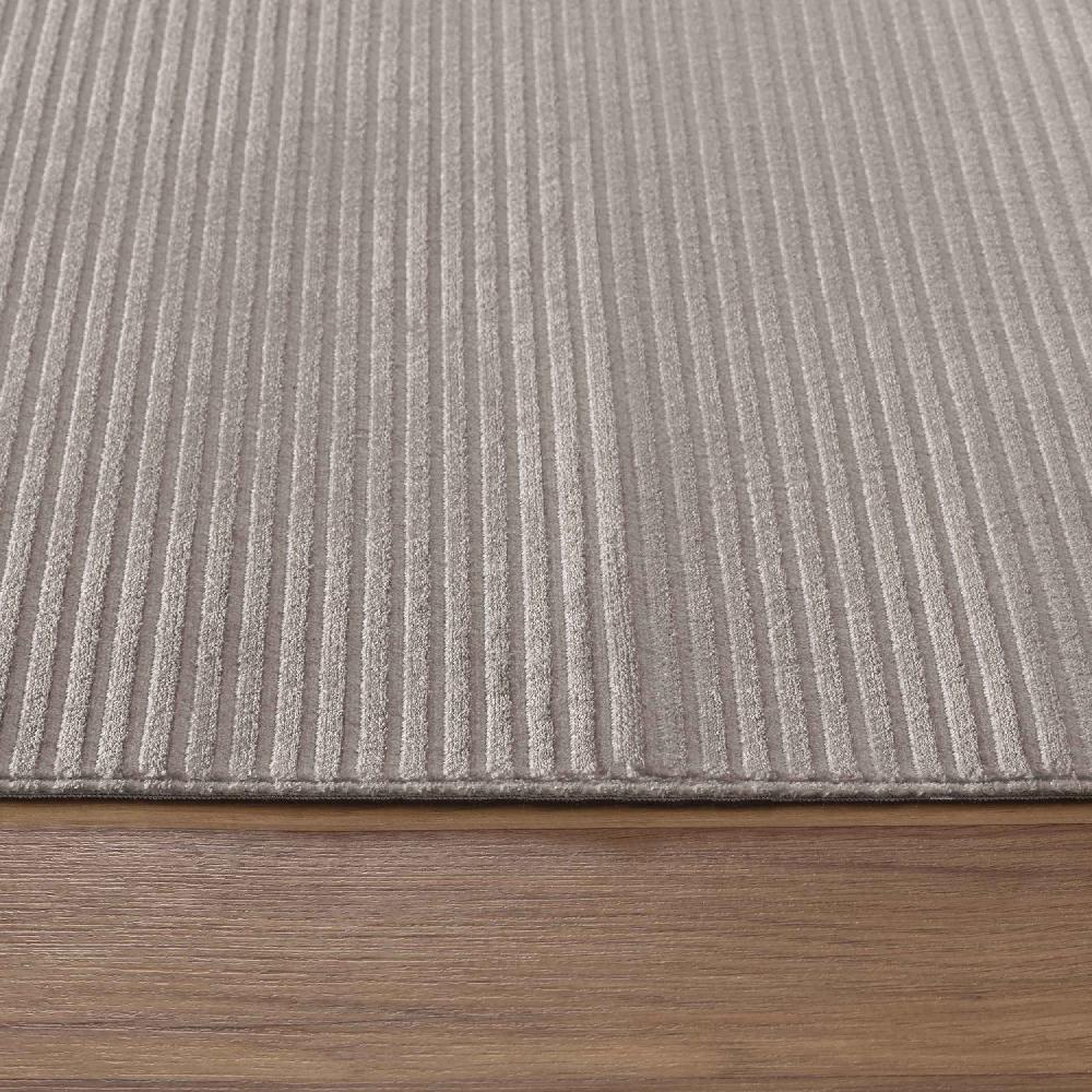 Deco Tapis Tapis Aspect Viscose à Relief Linéaire