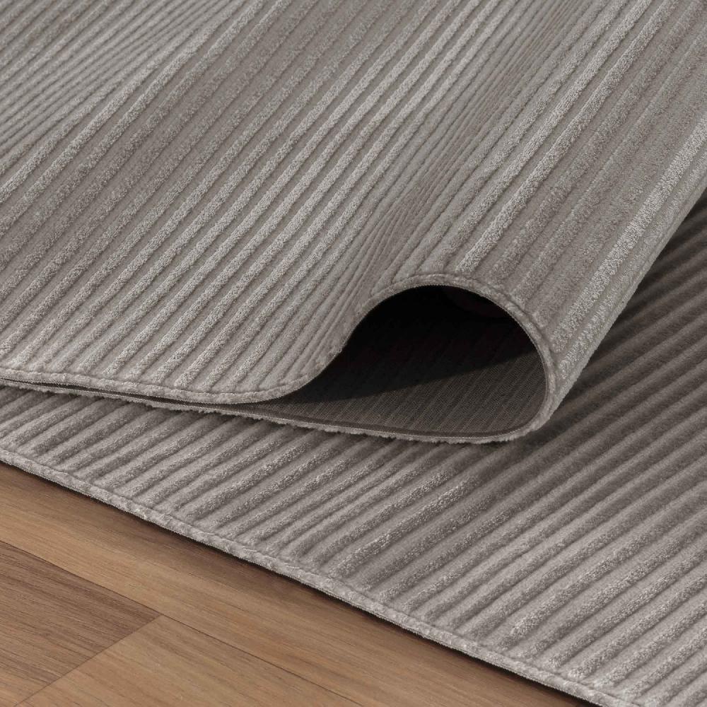 Deco Tapis Tapis Aspect Viscose à Relief Linéaire