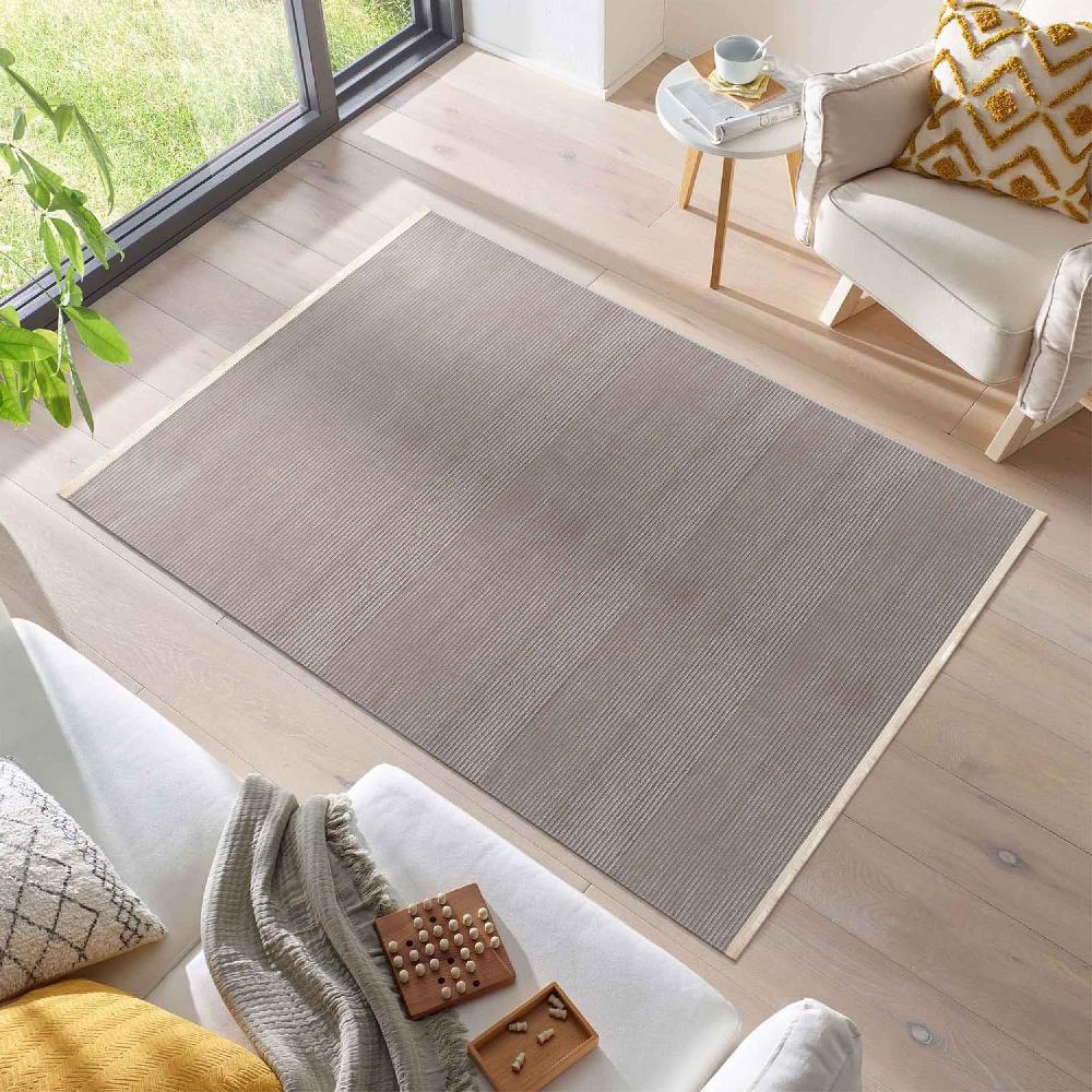 deco tapis Tapis Aspect Viscose à Relief Linéaire