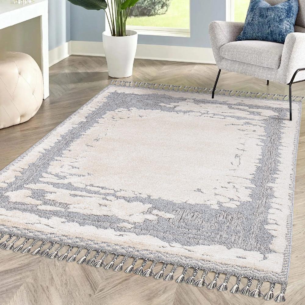 deco tapis Tapis Boho Chic à franges tressées