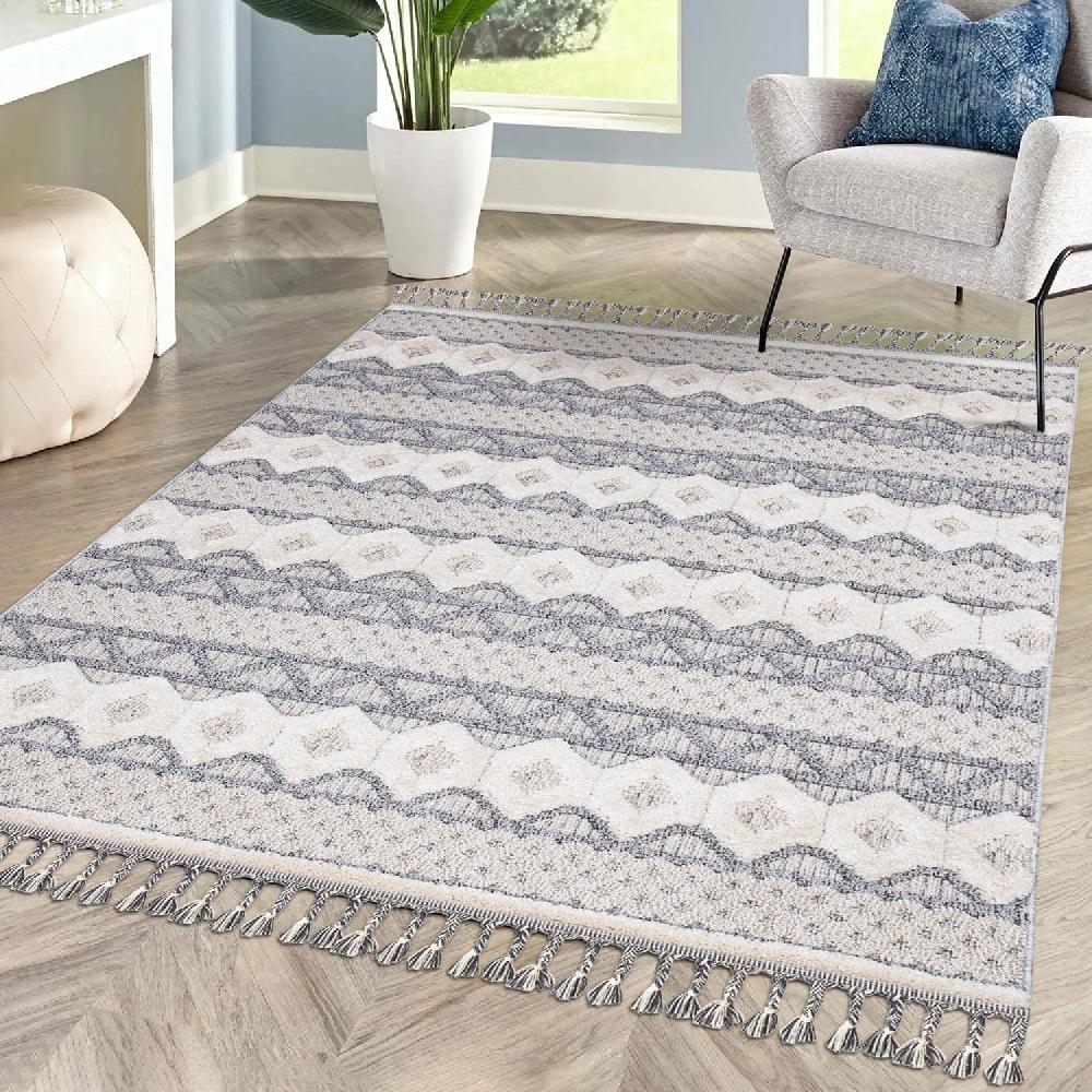 deco tapis Tapis Boho Chic à franges tressées