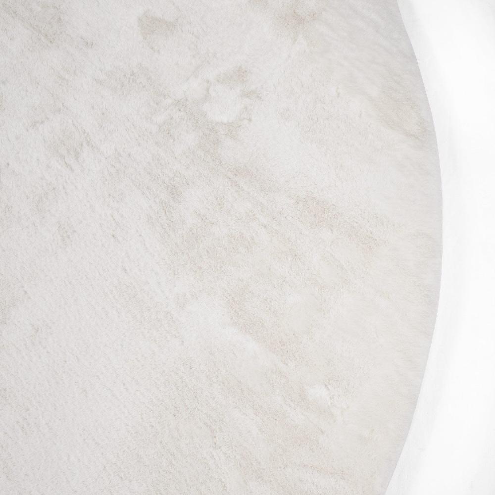 Deco Tapis Tapis De Fourrure Rond Velours Blanc