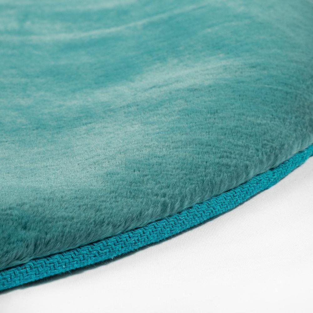 Deco Tapis Tapis De Fourrure Rond Velours BleuVert