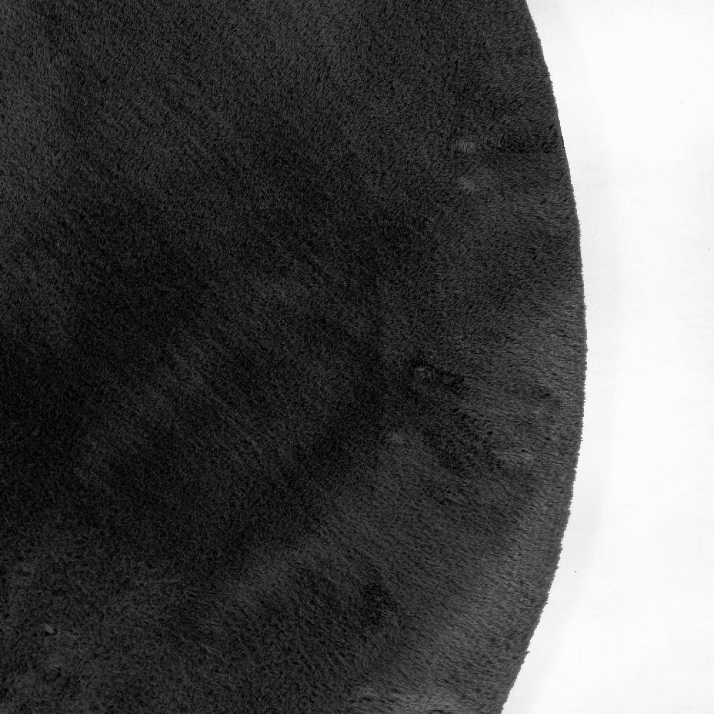 Deco Tapis Tapis De Fourrure Rond Velours Graphite