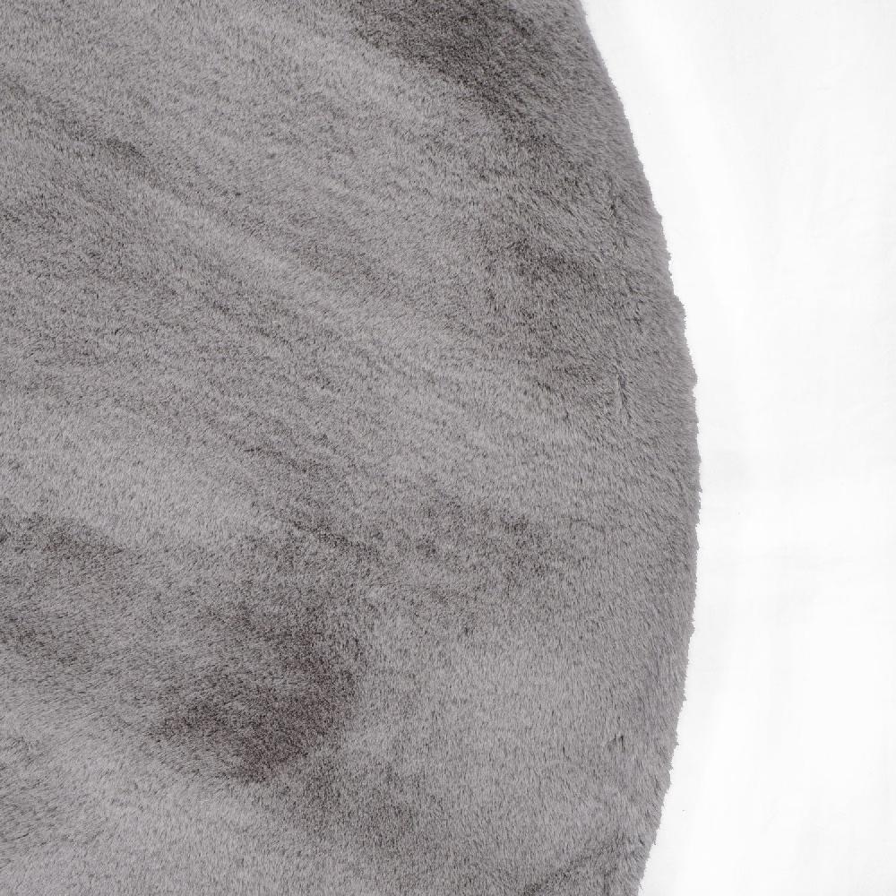 Deco Tapis Tapis De Fourrure Rond Velours Gris