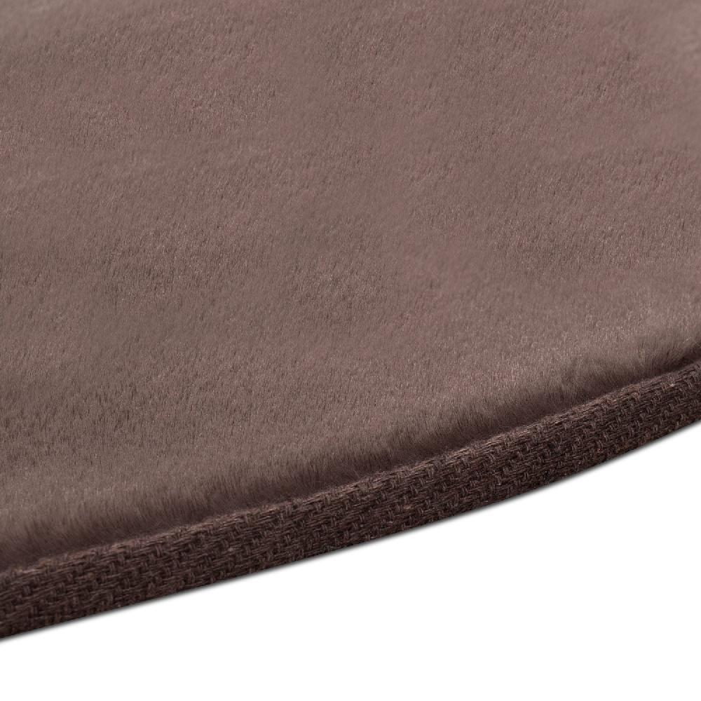 Deco Tapis Tapis De Fourrure Rond Velours Marron