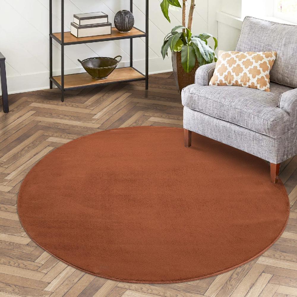 deco tapis Tapis de Fourrure Rond Velours Terra