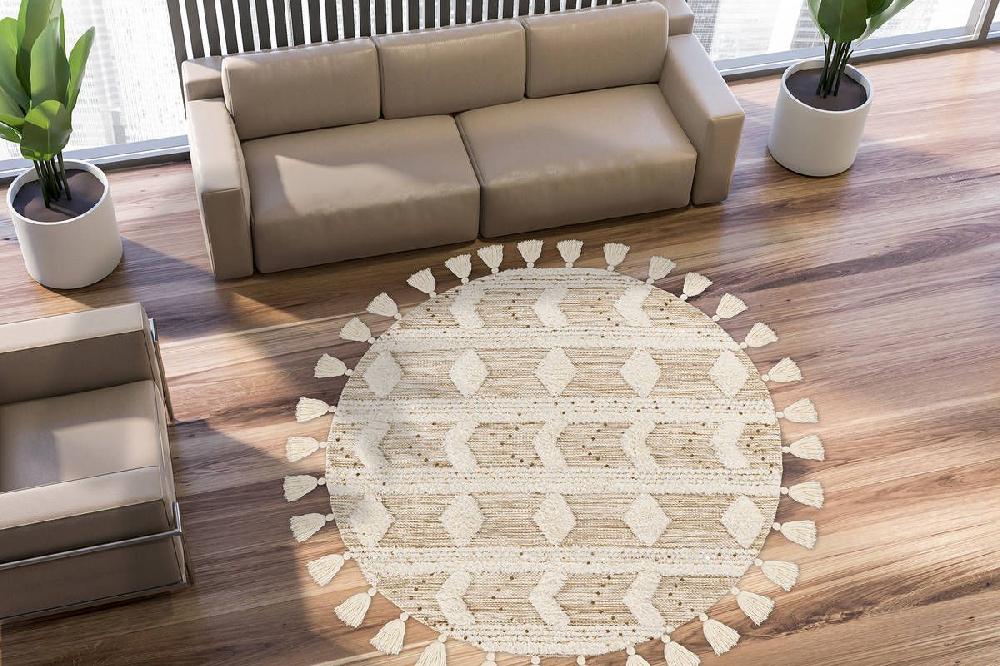 Deco Tapis Tapis Fait Main à Franges En Laine