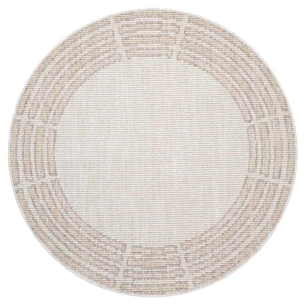 deco tapis Tapis laineux relief Beige et Rose