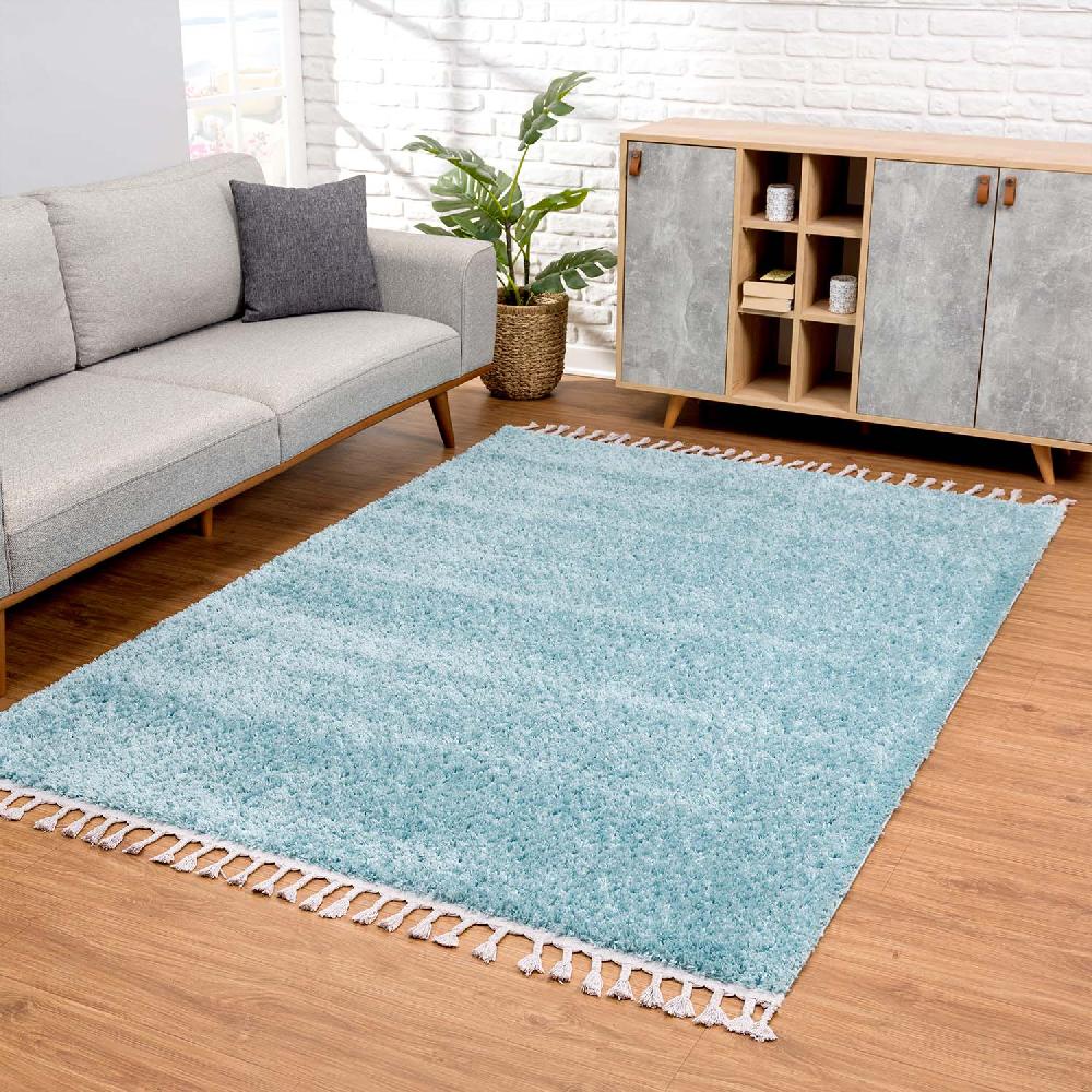 deco tapis Tapis moelleux à franges tressées