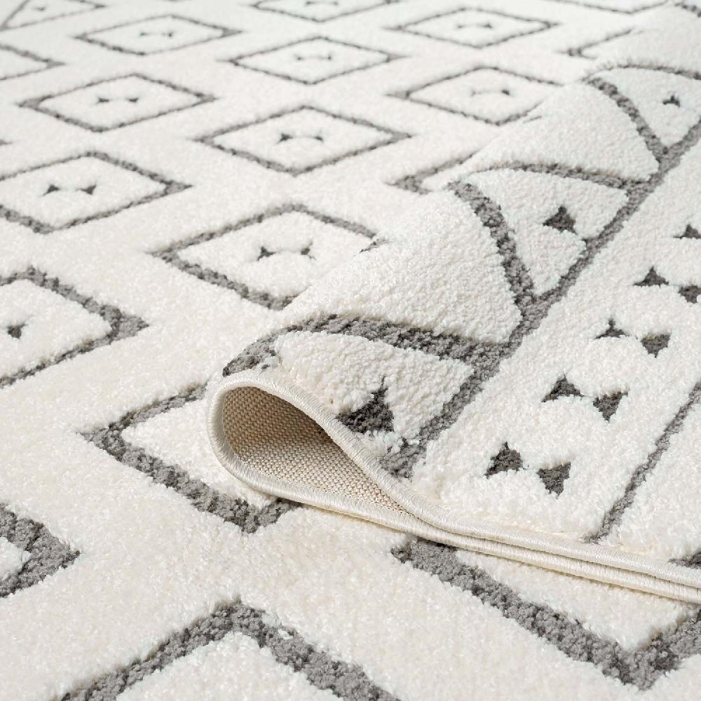 Deco Tapis Tapis NALA Rond à Motifs Relief Berbère