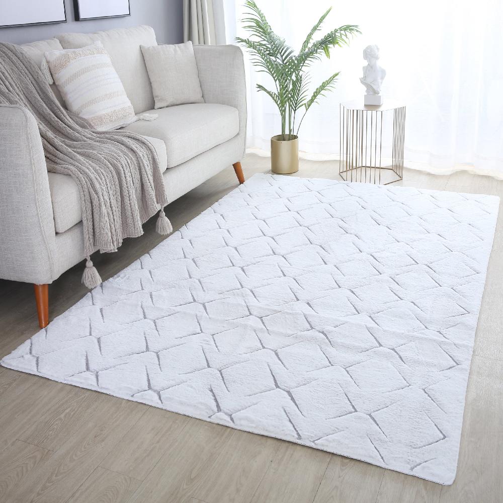 Deco Tapis Tapis Peluche Doux à Relief Losange