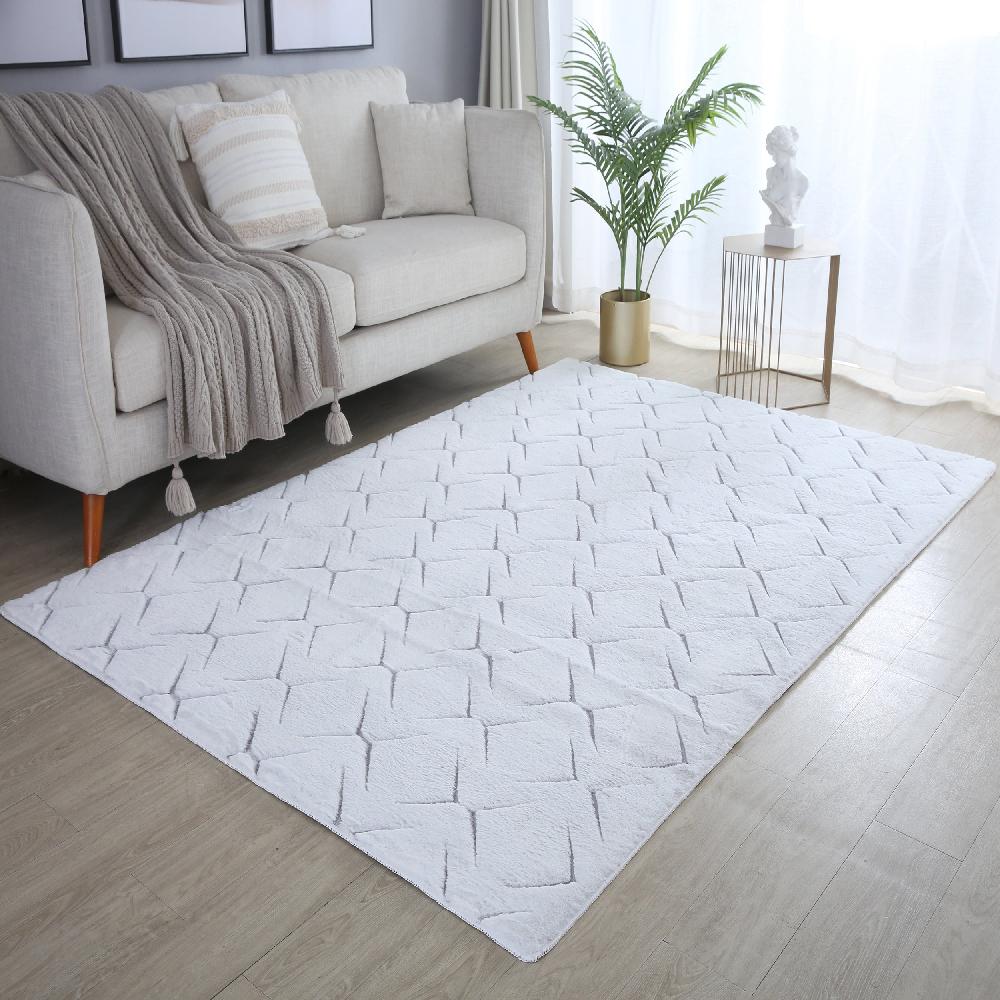 Deco Tapis Tapis Peluche Doux à Relief Losange