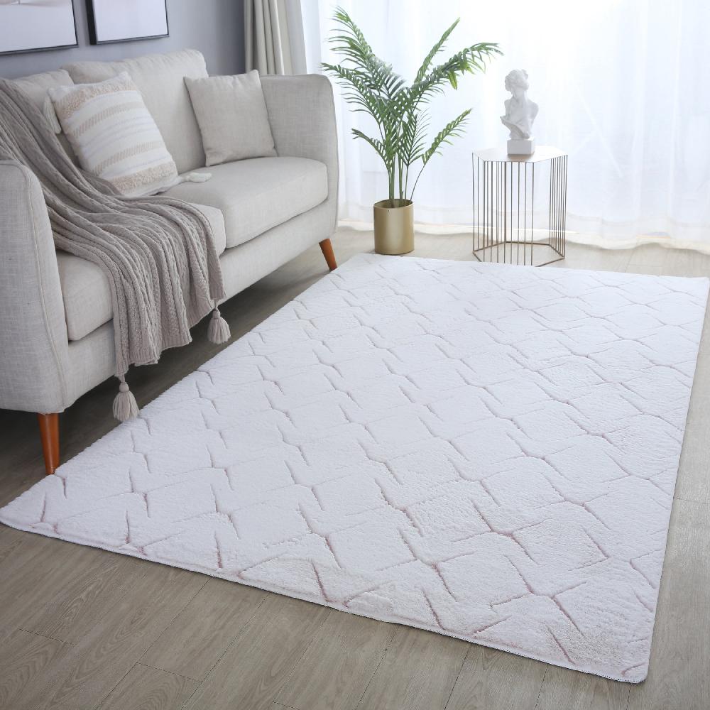 Deco Tapis Tapis Peluche Doux à Relief Losange