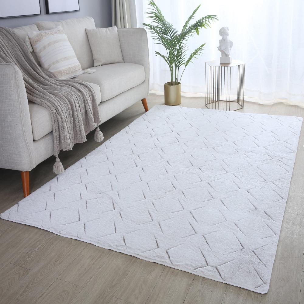 Deco Tapis Tapis Peluche Doux à Relief Losange