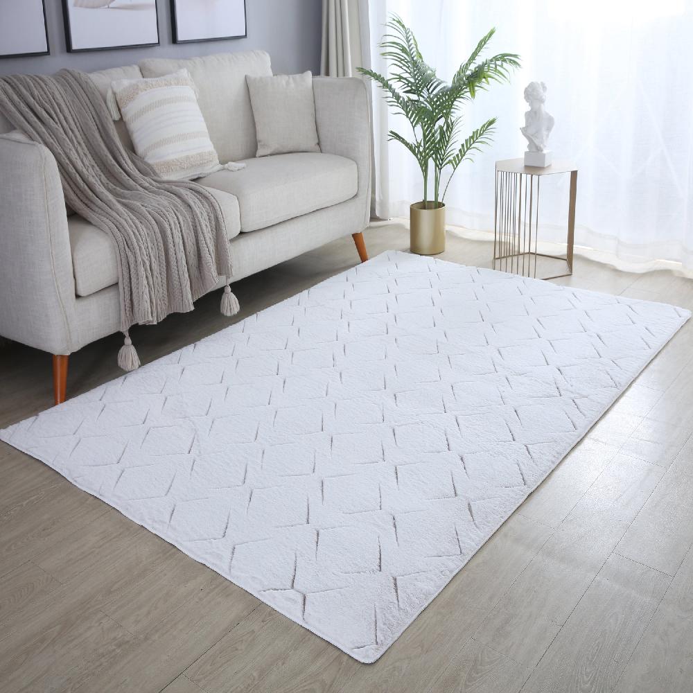 Deco Tapis Tapis Peluche Doux à Relief Losange