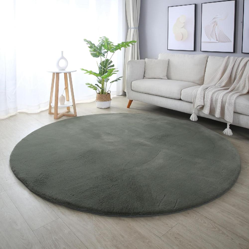 Deco Tapis Tapis Rond Fausse Fourrure Toucher Doux