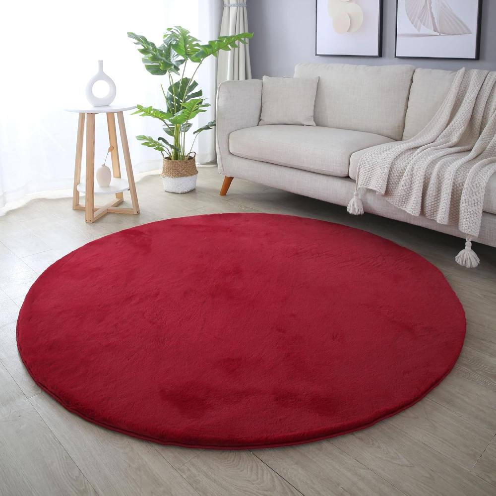 Deco Tapis Tapis Rond Fausse Fourrure Toucher Doux