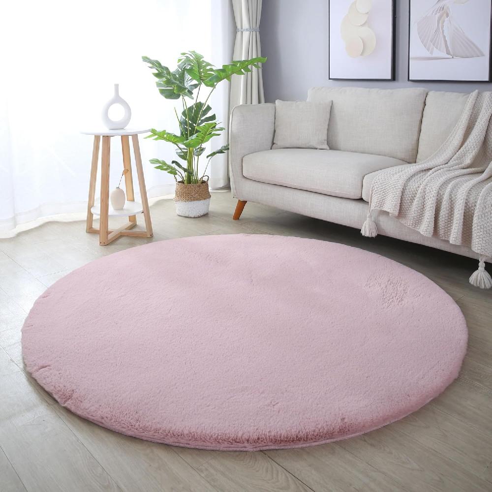 Deco Tapis Tapis Rond Fausse Fourrure Toucher Doux