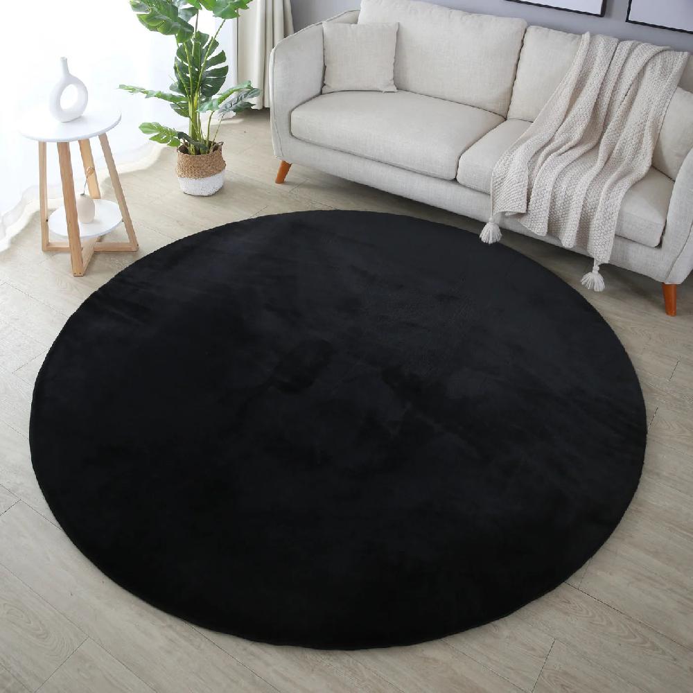 Deco Tapis Tapis Rond Fausse Fourrure Toucher Doux