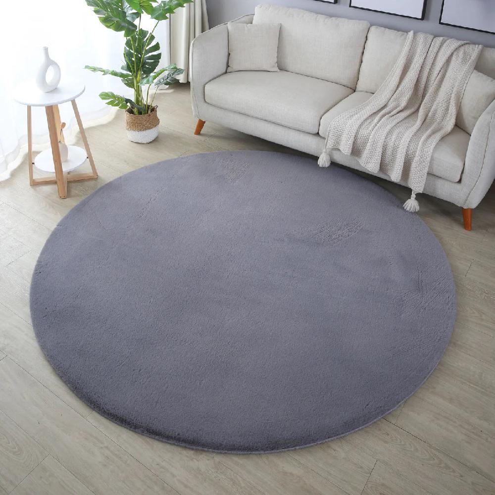 Deco Tapis Tapis Rond Fausse Fourrure Toucher Doux