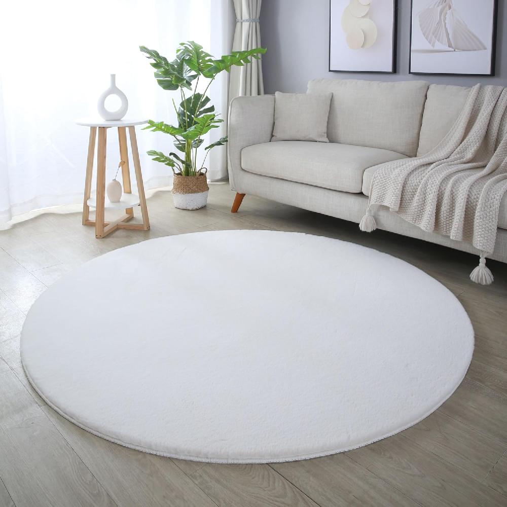 Deco Tapis Tapis Rond Fausse Fourrure Toucher Doux