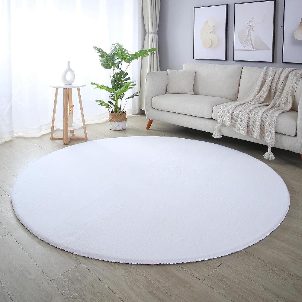 Deco Tapis Tapis Rond Fausse Fourrure Toucher Doux