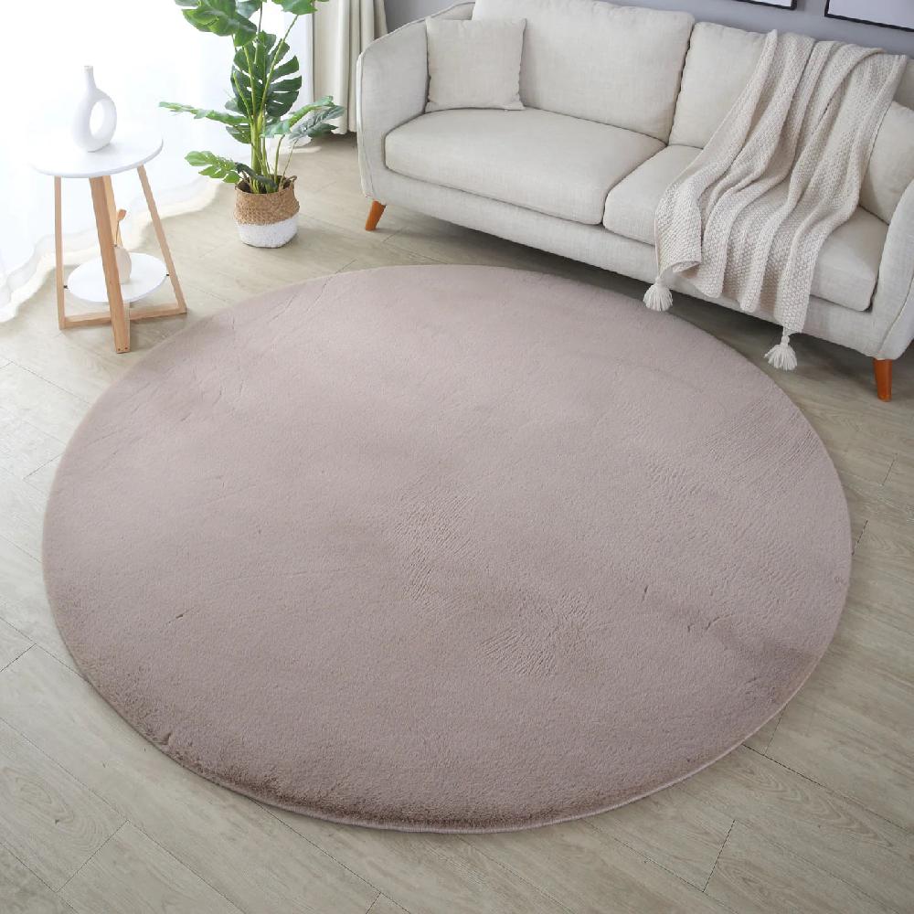 Deco Tapis Tapis Rond Fausse Fourrure Toucher Doux