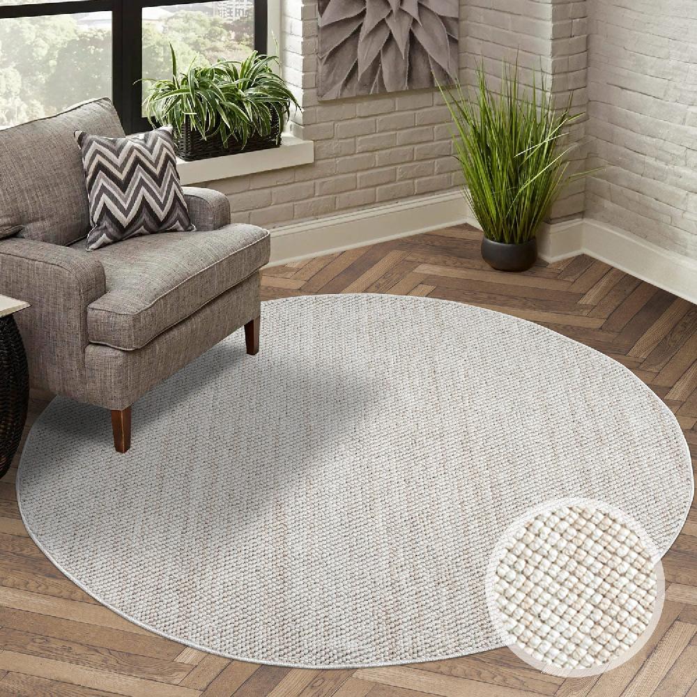deco tapis Tapis Rond Sisal Bouclé à relief UNI