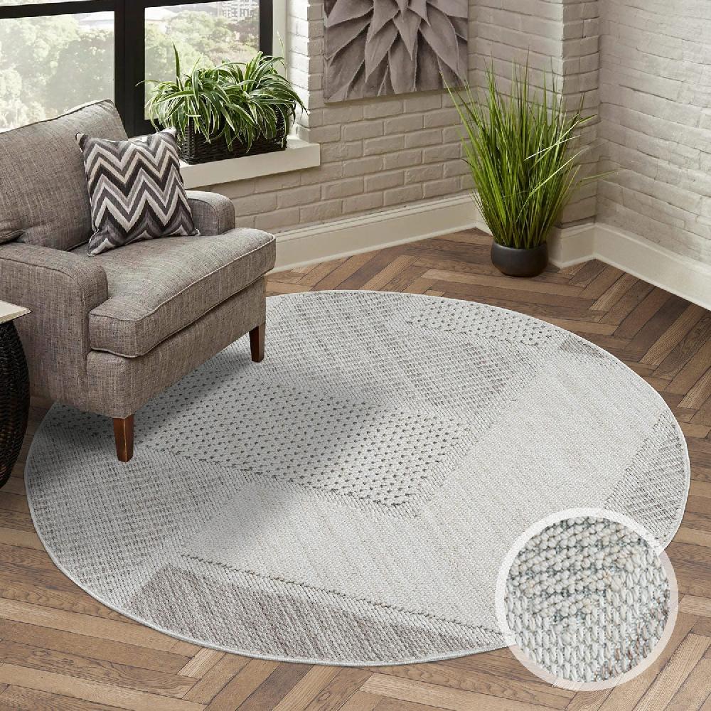 deco tapis Tapis Rond Sisal Bouclé à relief VIKY