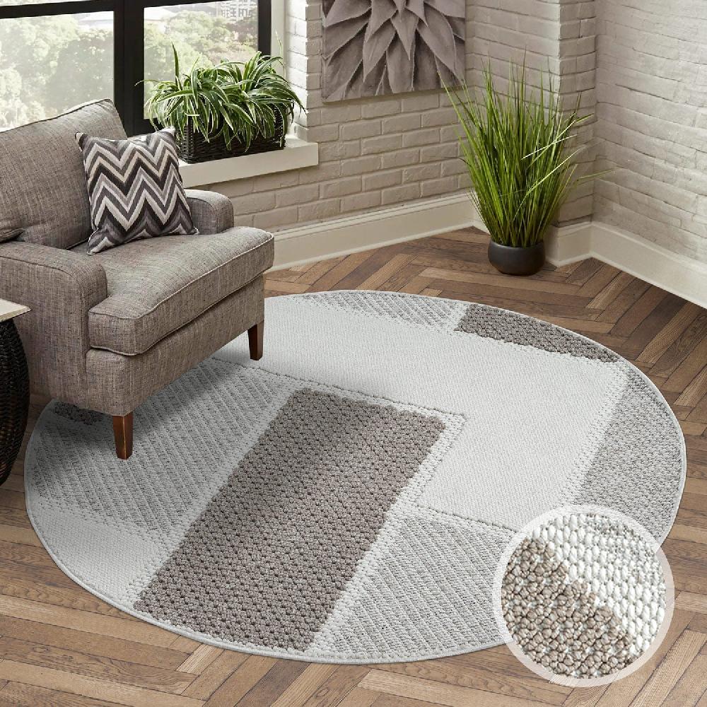 deco tapis Tapis Rond Sisal Bouclé à relief VIKY