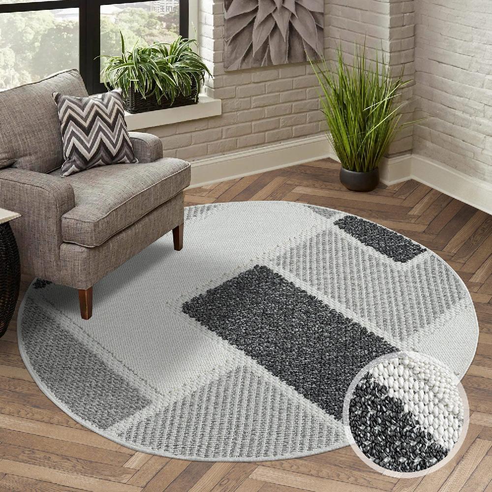 deco tapis Tapis Rond Sisal Bouclé à relief VIKY