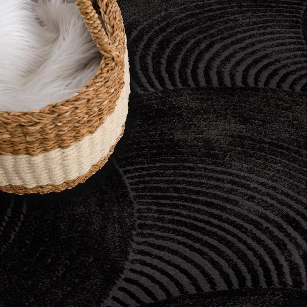 Deco Tapis Tapis Rond Uni à Motifs Arc En Relief