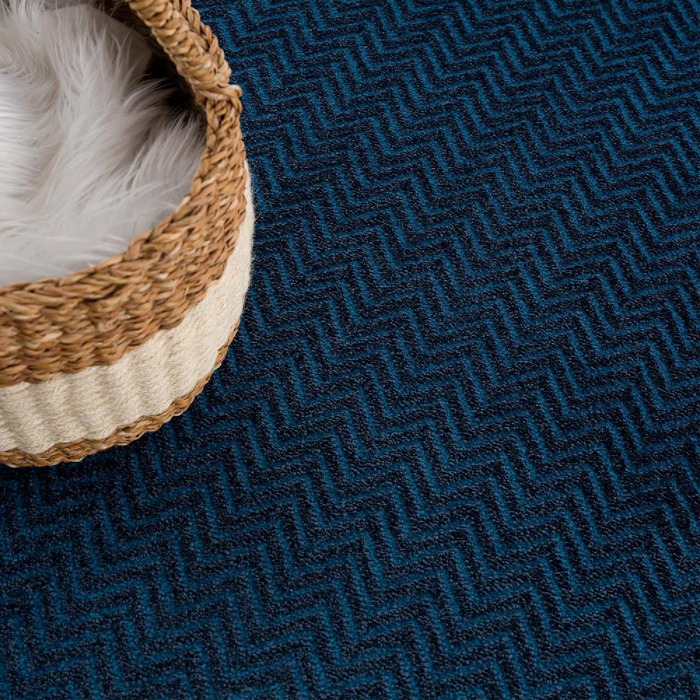 Deco Tapis Tapis Rond Uni à Relief Chevrons