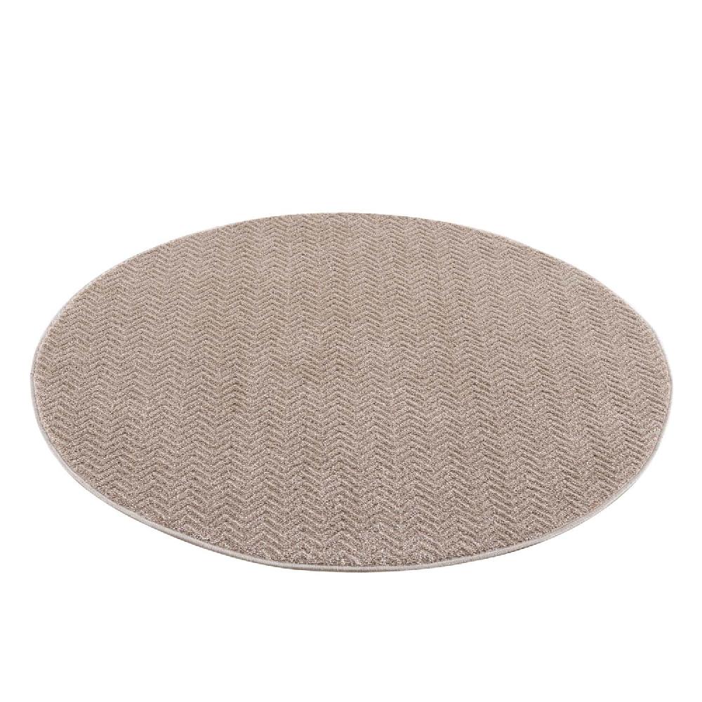 Deco Tapis Tapis Rond Uni à Relief Chevrons