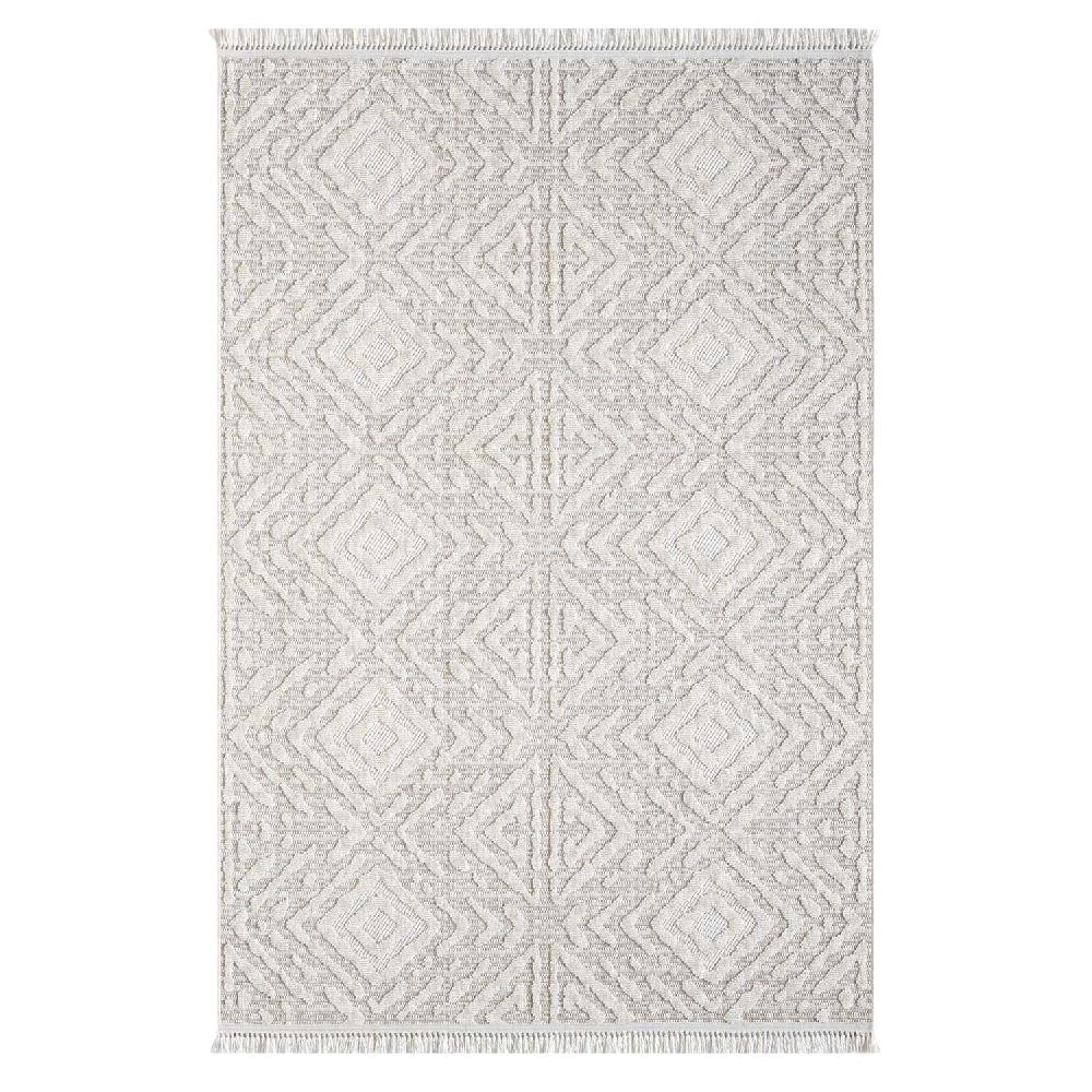 deco tapis Tapis Salon laineux à franges Beige