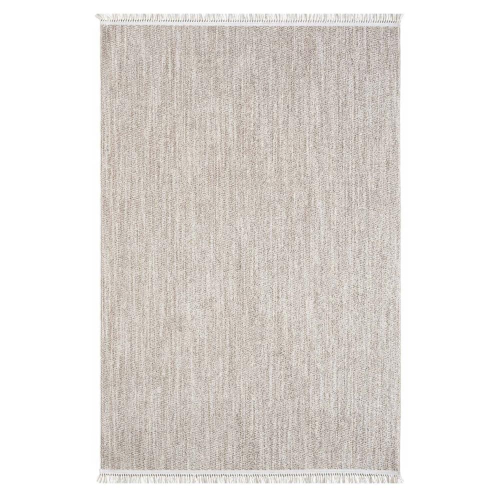 deco tapis Tapis Salon nova à franges Beige