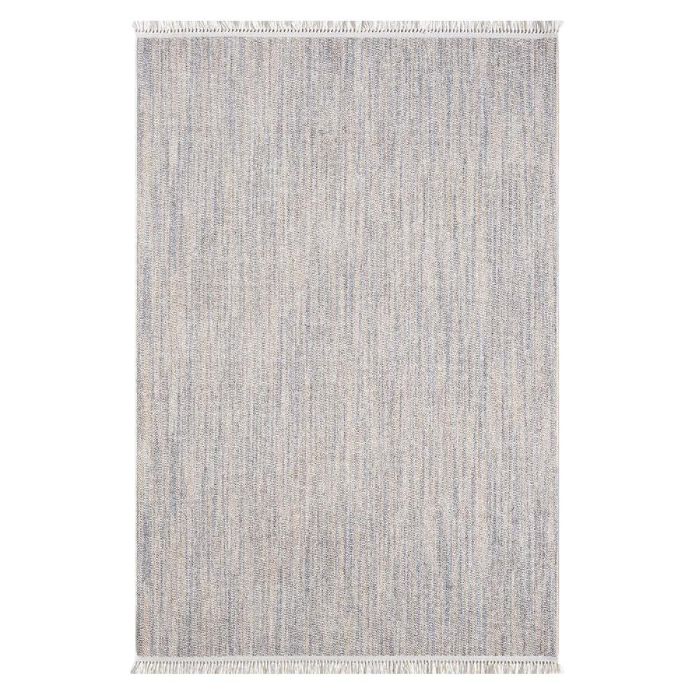 deco tapis Tapis Salon nova à franges Gris