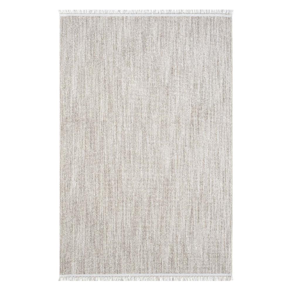 deco tapis Tapis Salon nova à franges Taupe