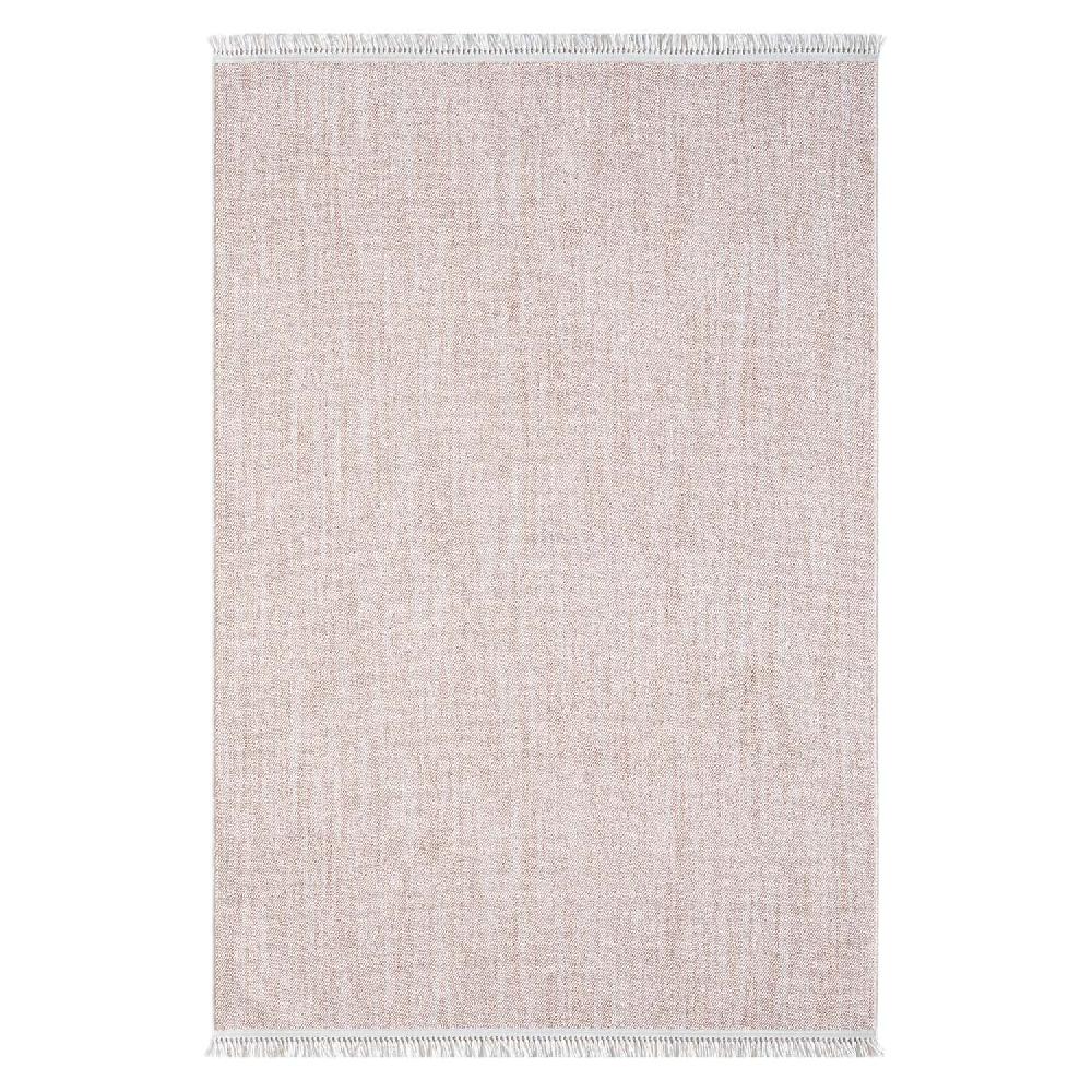 deco tapis Tapis Salon nova à franges Taupe