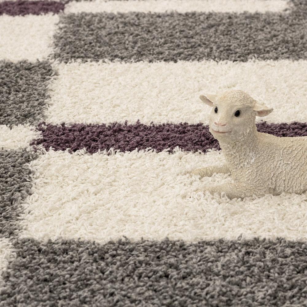 Deco Tapis Tapis Shaggy à Motifs Traits