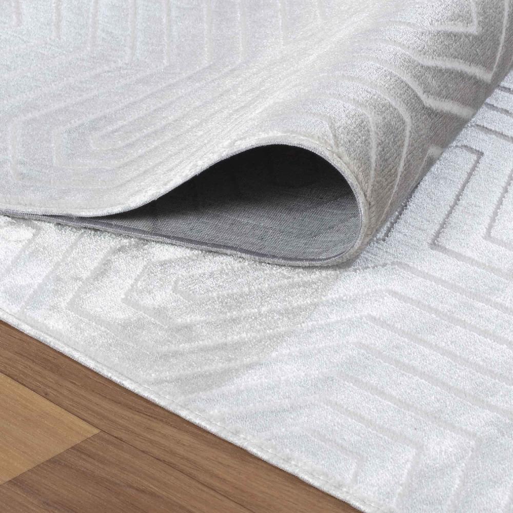 Deco Tapis Tapis Aspect Viscose à Relief Géométrique
